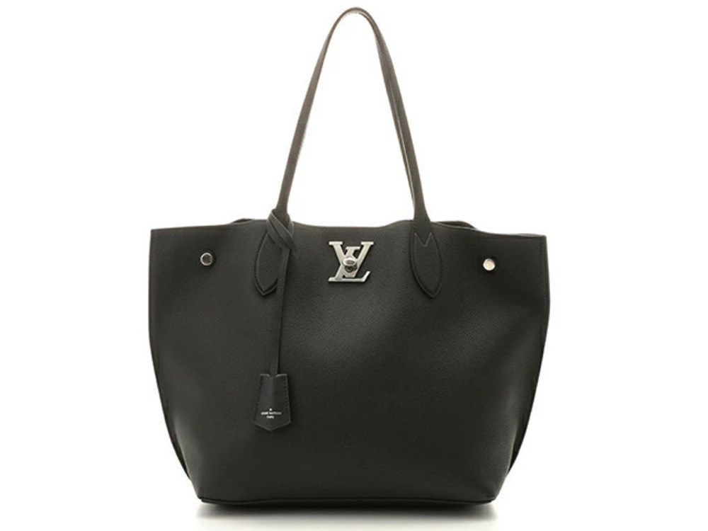 LOUIS VUITTON Bag Tote Lockme Go Grain Calf Leather Noir Black